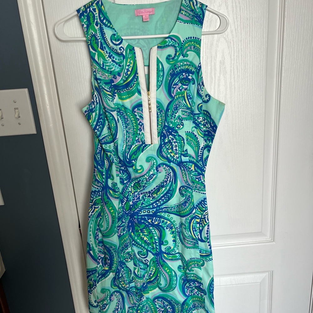 Lilly Pulitzer Blue and Green Mini Dress